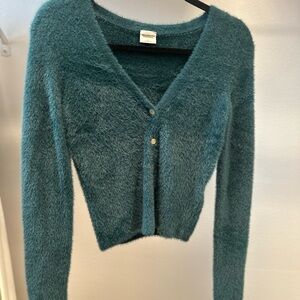 A&F Teal Cardigan Sweater